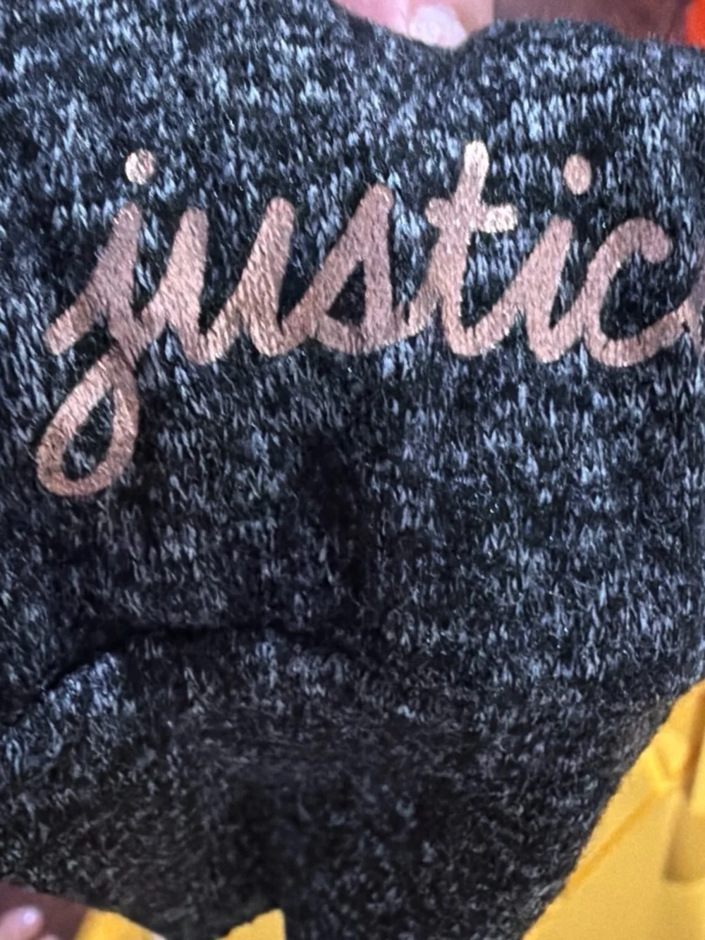 Justice Girls' Open-Front Hooded Cardigan - Black